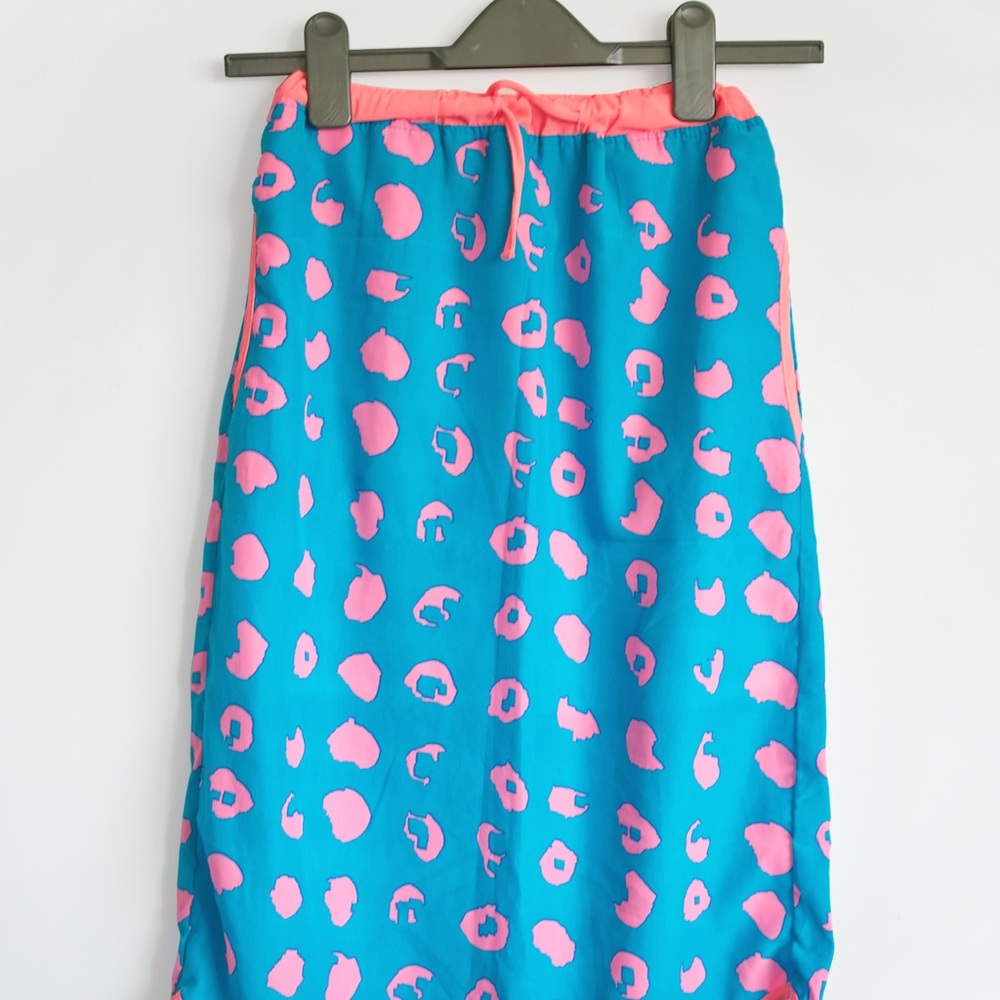 Blue and Pink Animal Print Skirt
